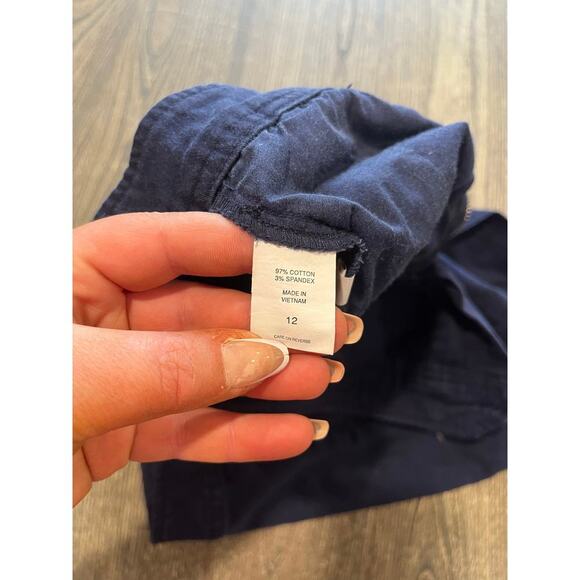 Soho Jeans New York & Company Chino Shorts Mid Rise Cotton Blend Navy Size 12 - Picture 6 of 7